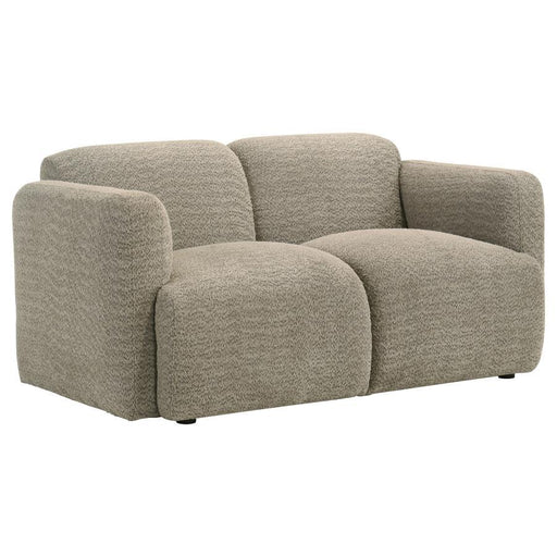 Dorset - Fabric Upholstered Round Track Arm Loveseat - Simple Home Plus