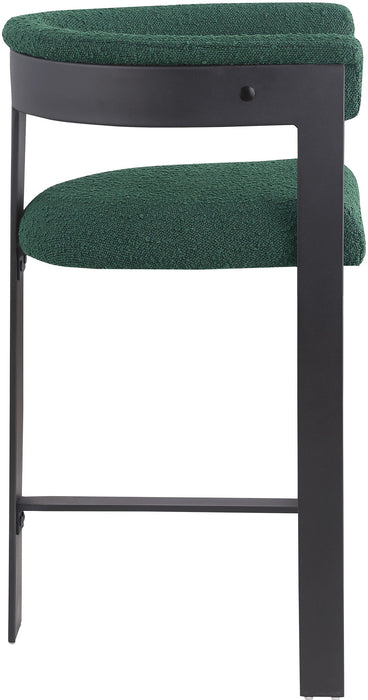 Romeo - Boucle Counter Stool With Black Base (Set of 2) - Simple Home Plus