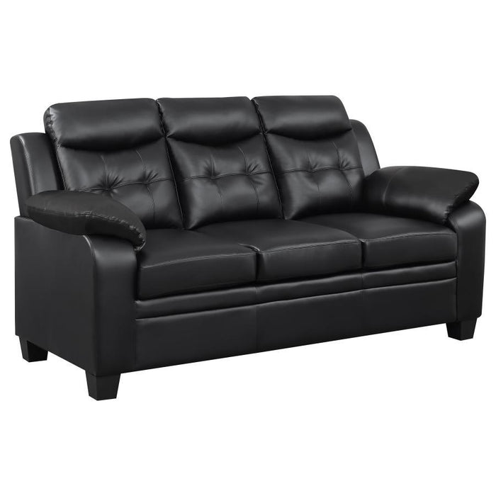 Finley - Upholstered Padded Arm Tufted Sofa - Black - Simple Home Plus