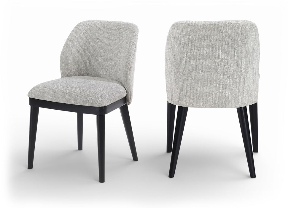 Valeo - Linen Textured Fabric Upholstered Dining Chair (Set of 2) - Painted Black Base - Simple Home Plus