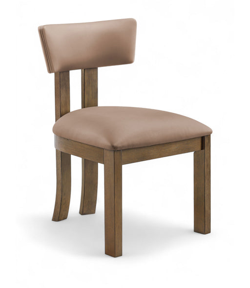 Lavrin - Vegan Leather Upholstered Dining Side Chair (Set of 2) - Walnut Base - Simple Home Plus