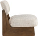 Vetra - Linen Textured Fabric Upholstered Accent Chair With Brown Base - Simple Home Plus