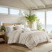 Morgan - 6 Piece Cotton Jacquard Oversized Comforter Set - Ivory / Taupe - Simple Home Plus