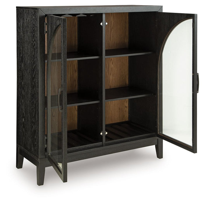Armenleigh - Black / Brown - Bar Cabinet - Simple Home Plus