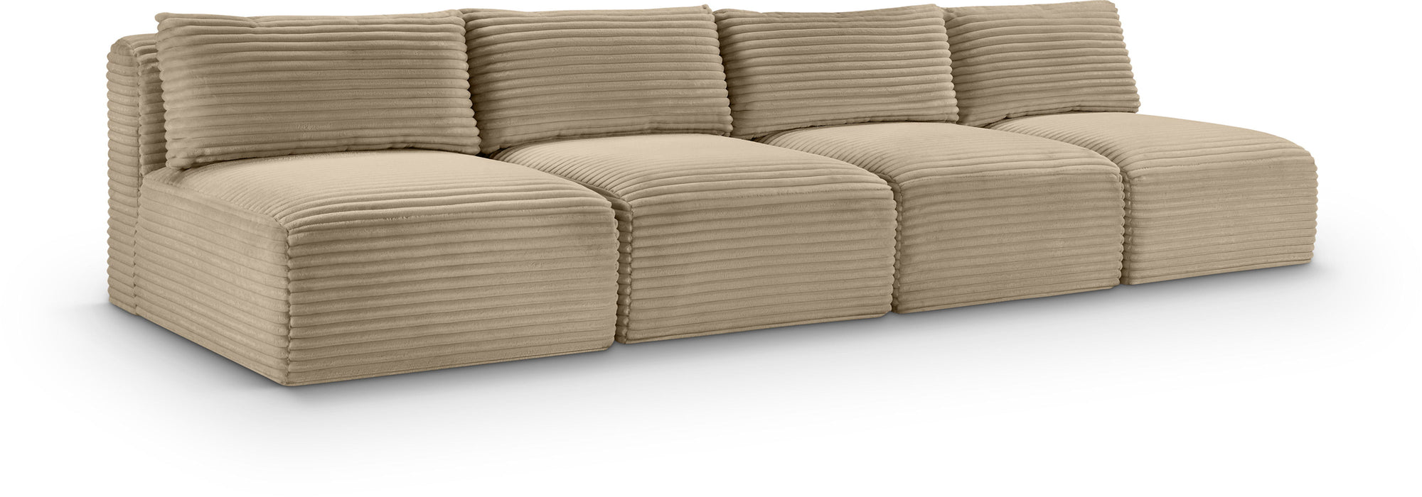 Shaggy - Fabric 4 Seat Modular Armless Sofa - Simple Home Plus