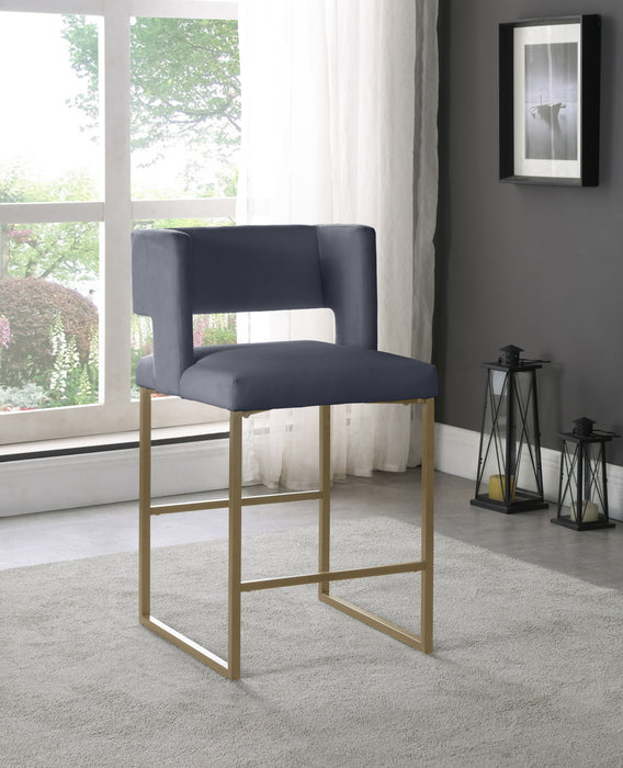 Caleb - Counter Stool with Gold Legs (Set of 2) - Simple Home Plus