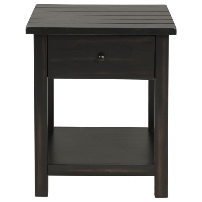 Payne - 1 Drawers Wood End Table with Shelf - Simple Home Plus