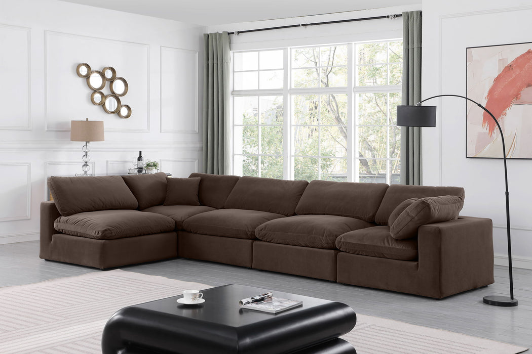 Comfy - 5 Piece Velvet Modular Sectional - Simple Home Plus