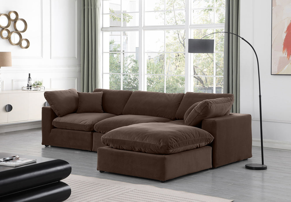 Comfy - 4 Piece Velvet Modular Sectional With Chaise - Simple Home Plus