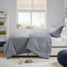 Logan - Twin/Twin Long Striped Duvet Set - Blue/Gray - Simple Home Plus