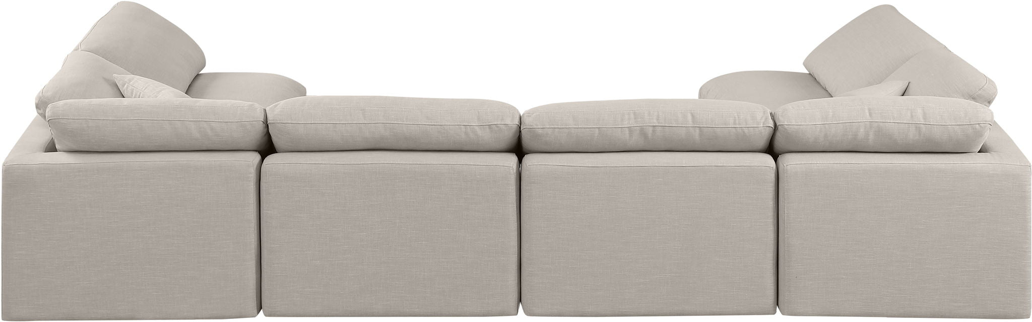 Indulge - Linen 6 Piece Modular U-Shaped Sectional - Simple Home Plus