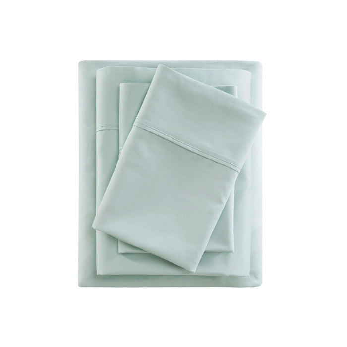 600 Thread Count - Cooling Cotton Blend 4 Piece King Sheet Set - Seafoam - Simple Home Plus