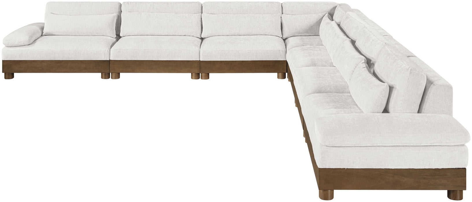 Turin - Chenille Fabric Upholstered Modular Sectional - Cream - Simple Home Plus