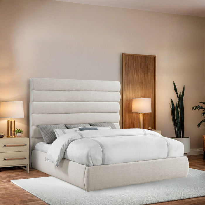 Adam - Linen Fabric Bed With 70.5" Headboard - Simple Home Plus