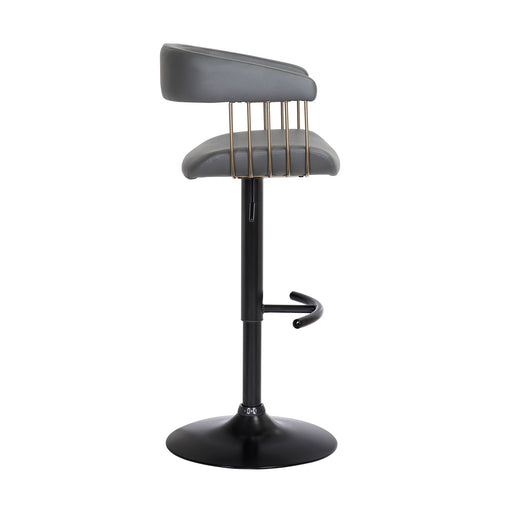 Calista - Adjustable Bar Stool - Gray / Golden Bronze - Simple Home Plus