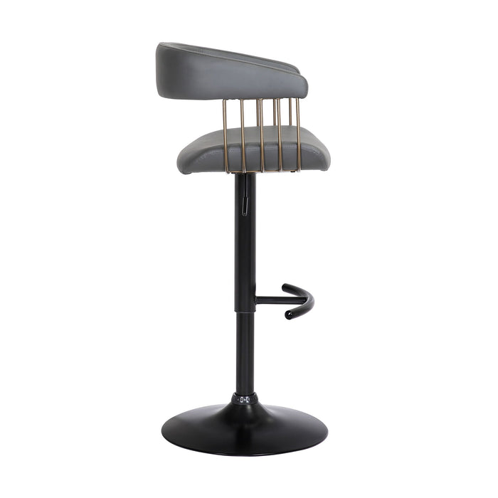 Calista - Adjustable Bar Stool - Gray / Golden Bronze - Simple Home Plus