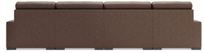 Calden - 4-Piece Sectional With Double Chaise - Chocolate - Simple Home Plus