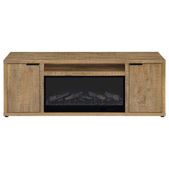 Fuller - 60" 2-Door TV Stand Fireplace Media Console - Mango - Simple Home Plus