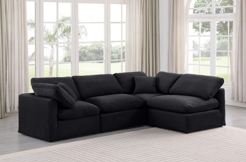 Indulge - Velvet 4 Piece Modular Sectional