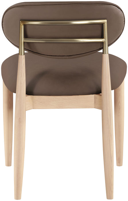 Riccio - Faux Leather Dining Side Chair (Set of 2) - Natural Frame - Simple Home Plus