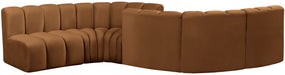 Arc - Velvet 6 Piece Modular Sofa - Saddle - Simple Home Plus
