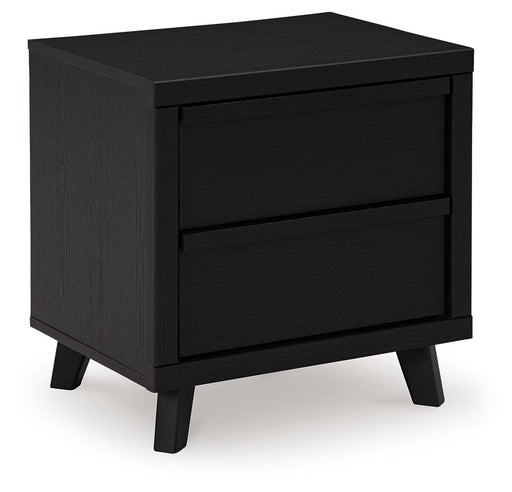 Danziar - Black - Two Drawer Night Stand - Simple Home Plus