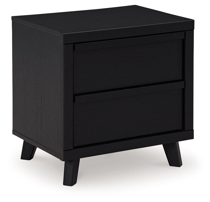 Danziar - Black - Two Drawer Night Stand - Simple Home Plus