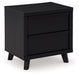 Danziar - Black - Two Drawer Night Stand - Simple Home Plus