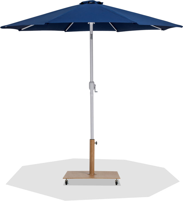 Fiji - Aluminum Patio Umbrella With Square Teak And White Base - Simple Home Plus