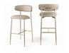 Lupita - Vegan Leather Upholstered Bar Stool With Brushed Gold Frame (Set of 2) - Simple Home Plus