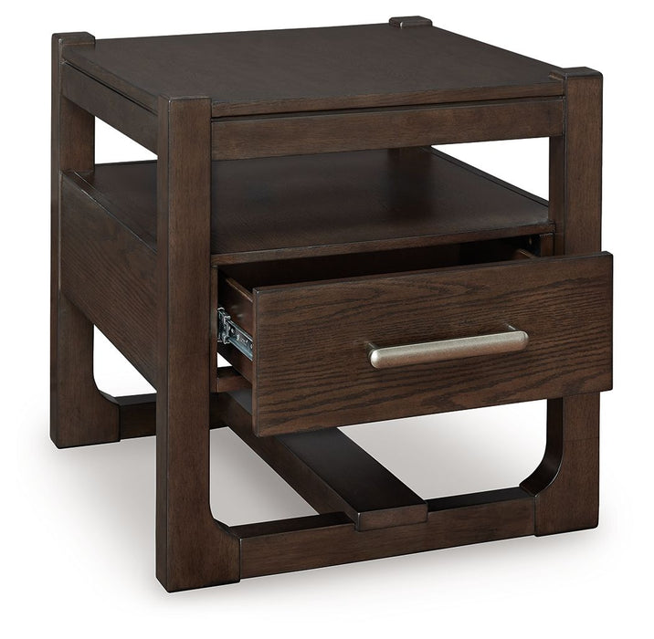 Breckington - Dark Brown - Square End Table - Simple Home Plus