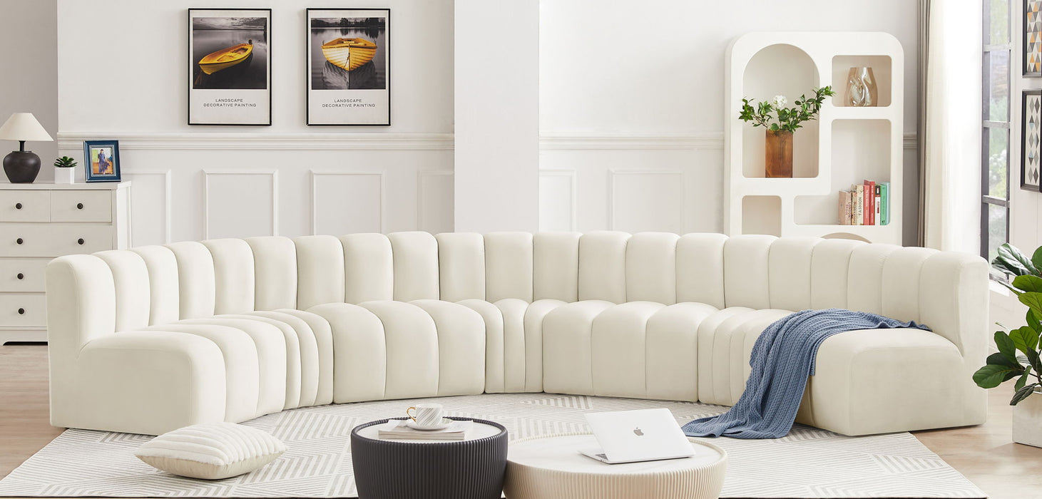 Arc - Velvet 7 Piece U-Shaped Modular Sofa - Simple Home Plus