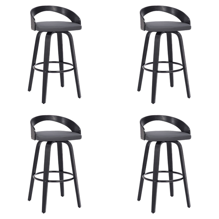 Sonia - 26" Counter Height Swivel Bar Stool - Black Wood - Simple Home Plus