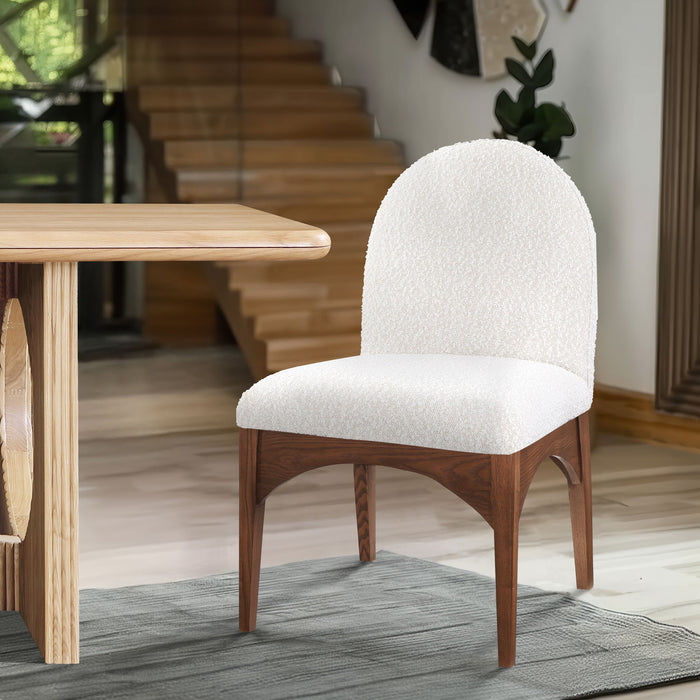 Waldorf - Boucle Dining Side Chair With Brown Legs - Simple Home Plus