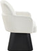 Marlowe - Linen Textured Fabric Upholstered Swivel Dining Arm Chair - Stained Black - Simple Home Plus