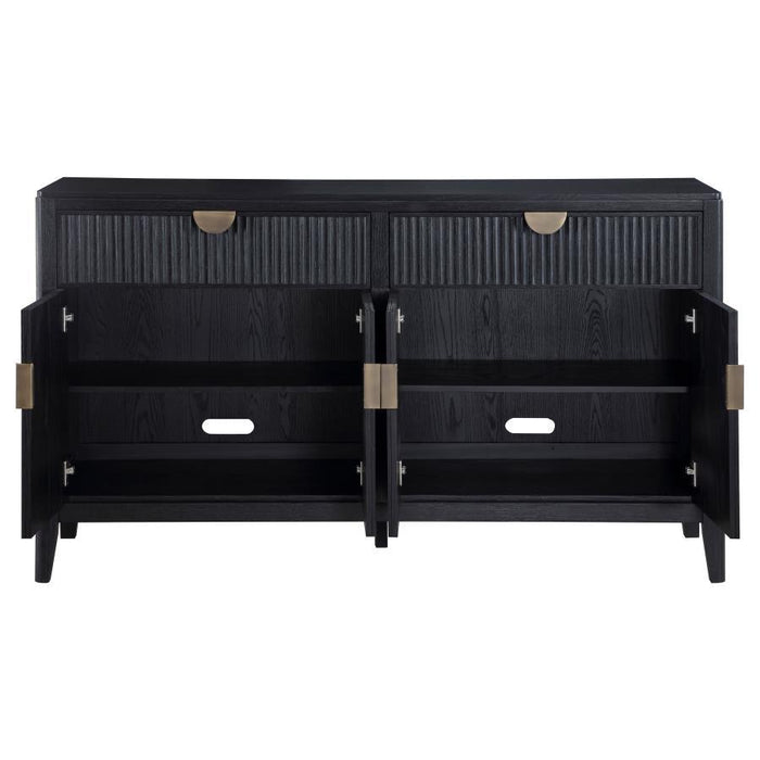 Brookmead - 4 Door Sideboard Buffet Storage Cabinet - Black - Simple Home Plus