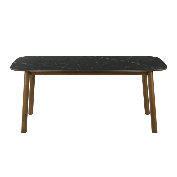 Emorie - Rectangle Wood Dining Table - Black / Walnut - Simple Home Plus