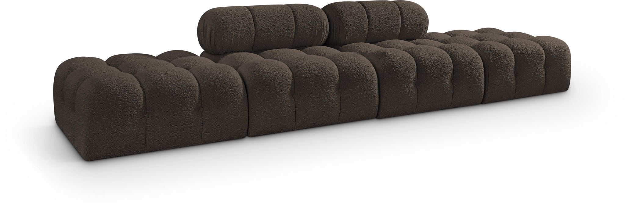Ames - 4 Piece Boucle Upholstered Modular Sofa With 2 Backless Seats - Simple Home Plus