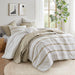 Carolina - 7 Piece King/California King Stripe Comforter And Quilt Set - Taupe - Simple Home Plus