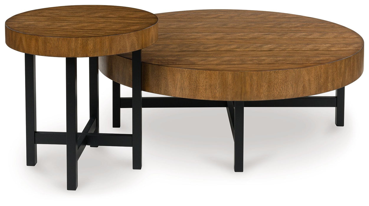 Steenlage - Brown / Black - Occasional Table Set (Set of 2) - Simple Home Plus