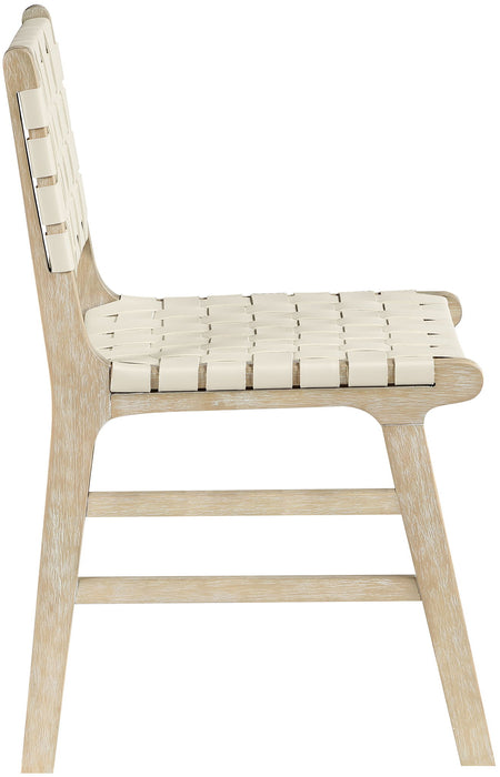 Entwine - Vegan Leather Upholstered Dining Chair - Painted Natural - Simple Home Plus