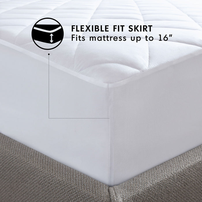 Microfiber Premium - Queen Mattress Pad - White - Simple Home Plus