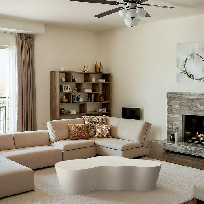 Monza - Concrete And Fiberglass Indoor / Outdoor Coffee Table - Cream - Simple Home Plus