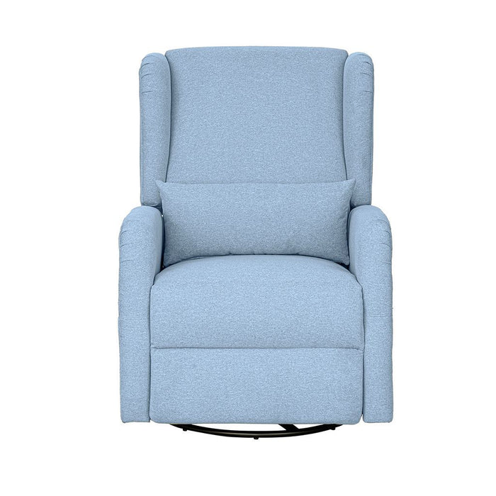 Candace - Power Recliner 3-in-1 With Swivel, Glider, USB Ports - Light Blue - Simple Home Plus