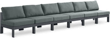 Nizuc - Outdoor Patio 6 Seat Armless Modular Sofa With Gray Frame - Simple Home Plus