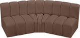 Arc - Faux Leather 3 Piece Modular Corner Sofa - Simple Home Plus