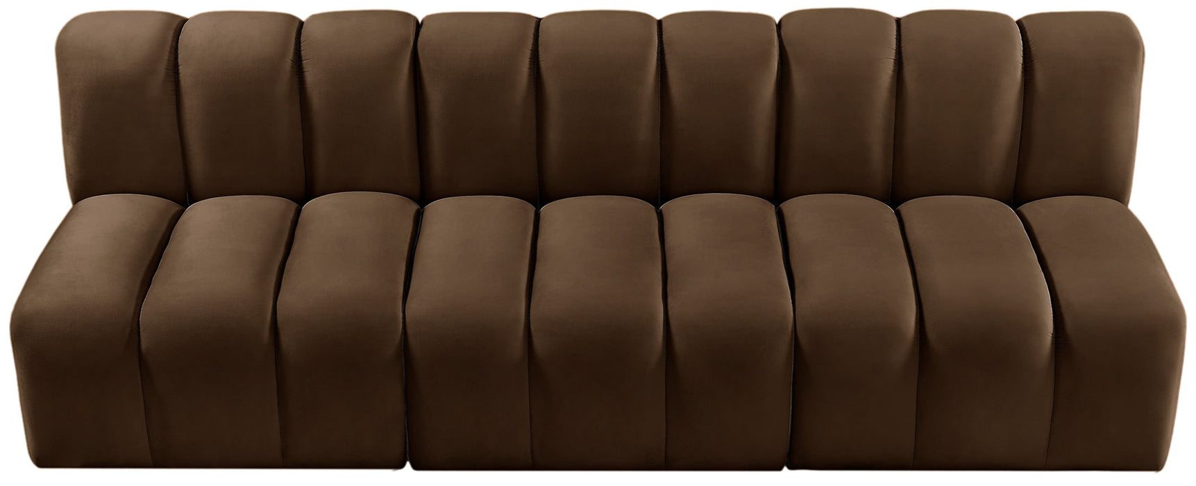 Arc - Velvet 4 Piece Modular Straight Sofa - Brown - Simple Home Plus