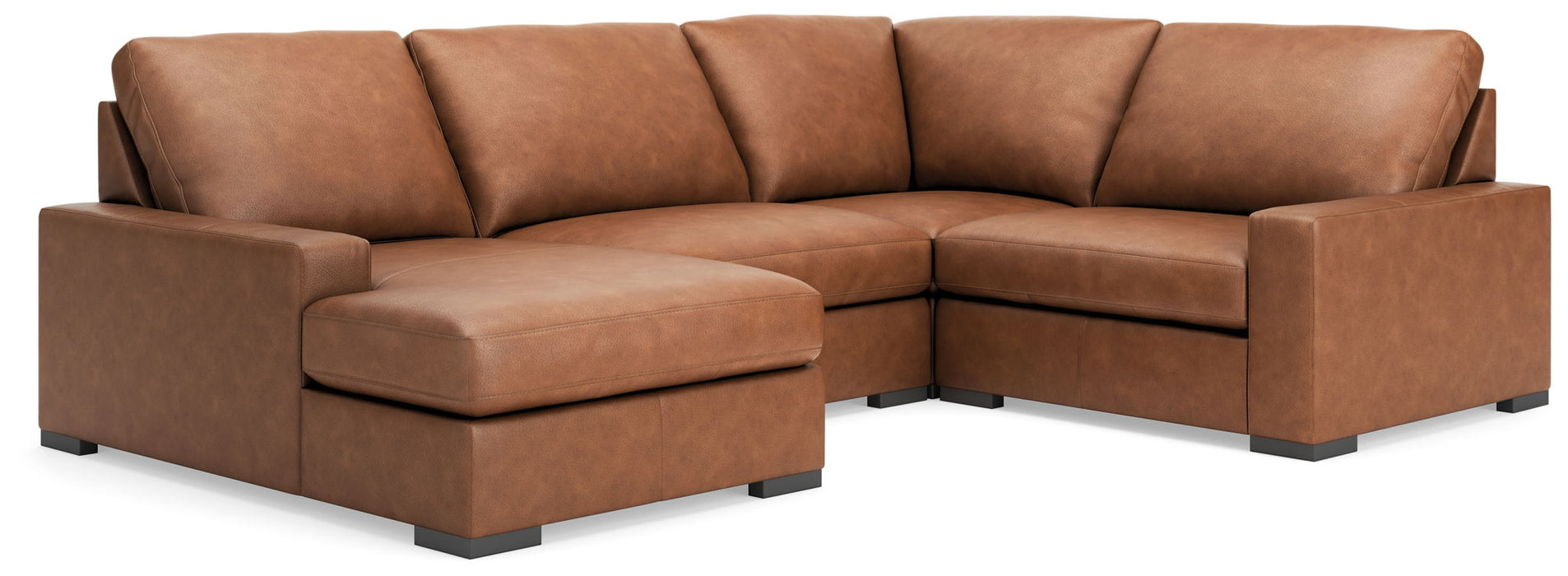 Calden - 4-Piece Sectional With LAF Corner Chaise - Caramel - Simple Home Plus
