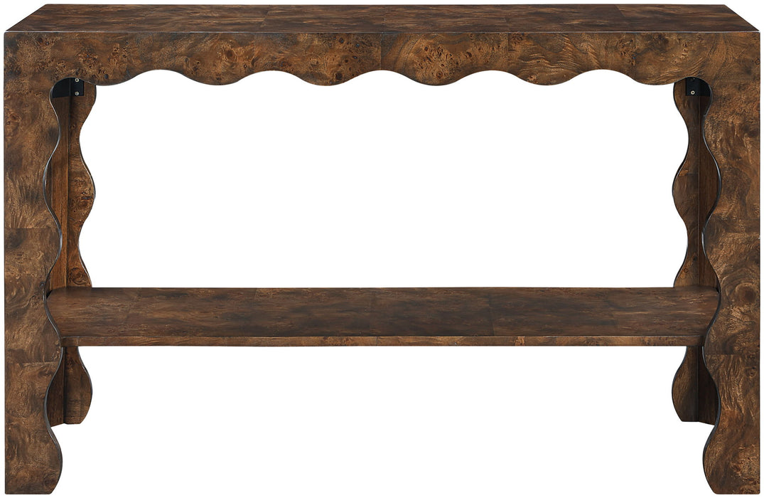 Vassa - Burl Veneer Console Table - Simple Home Plus