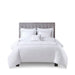 500 Thread Count Luxury - King Sateen Embroidered Duvet Cover Set - White / Gray - Simple Home Plus